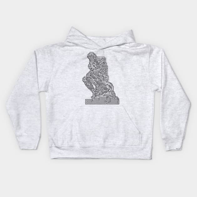 Thinker Chip Circuit Board Kids Hoodie by bulografik